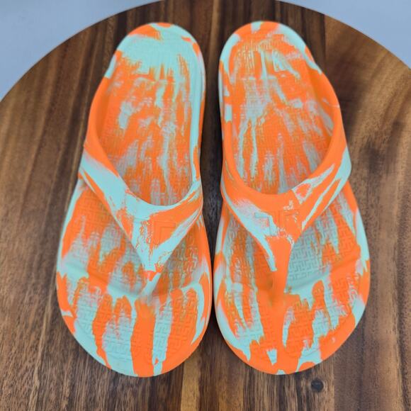 Telic Sandals Women's 6 2XS Orange Slip On Comfort Recovery USA Thong Flip Flops - Picture 5 of 6